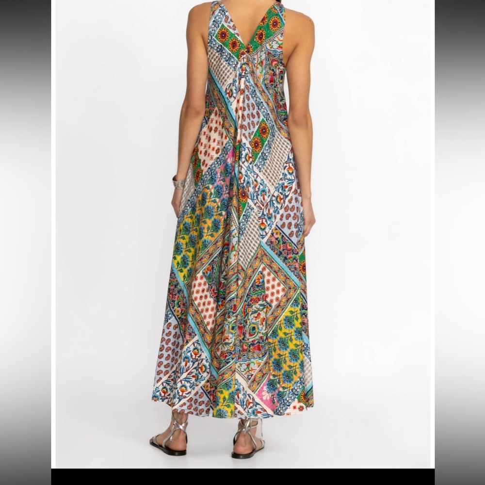 Johnny Was Multicolor Patchwork V-Back Maxi Dress - image 1